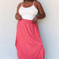 DOUBLJU Comfort Princess Full Size High Waist Scoop Hem Maxi Skirt in Hot Pink at Bella Road