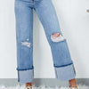 Distressed Straight Jeans with Pockets | Petite - Medium