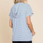 CULTURE CODE Full Size Striped Short Sleeve Hooded Top at Bella Road