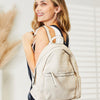 PU Leather Backpack - Beige