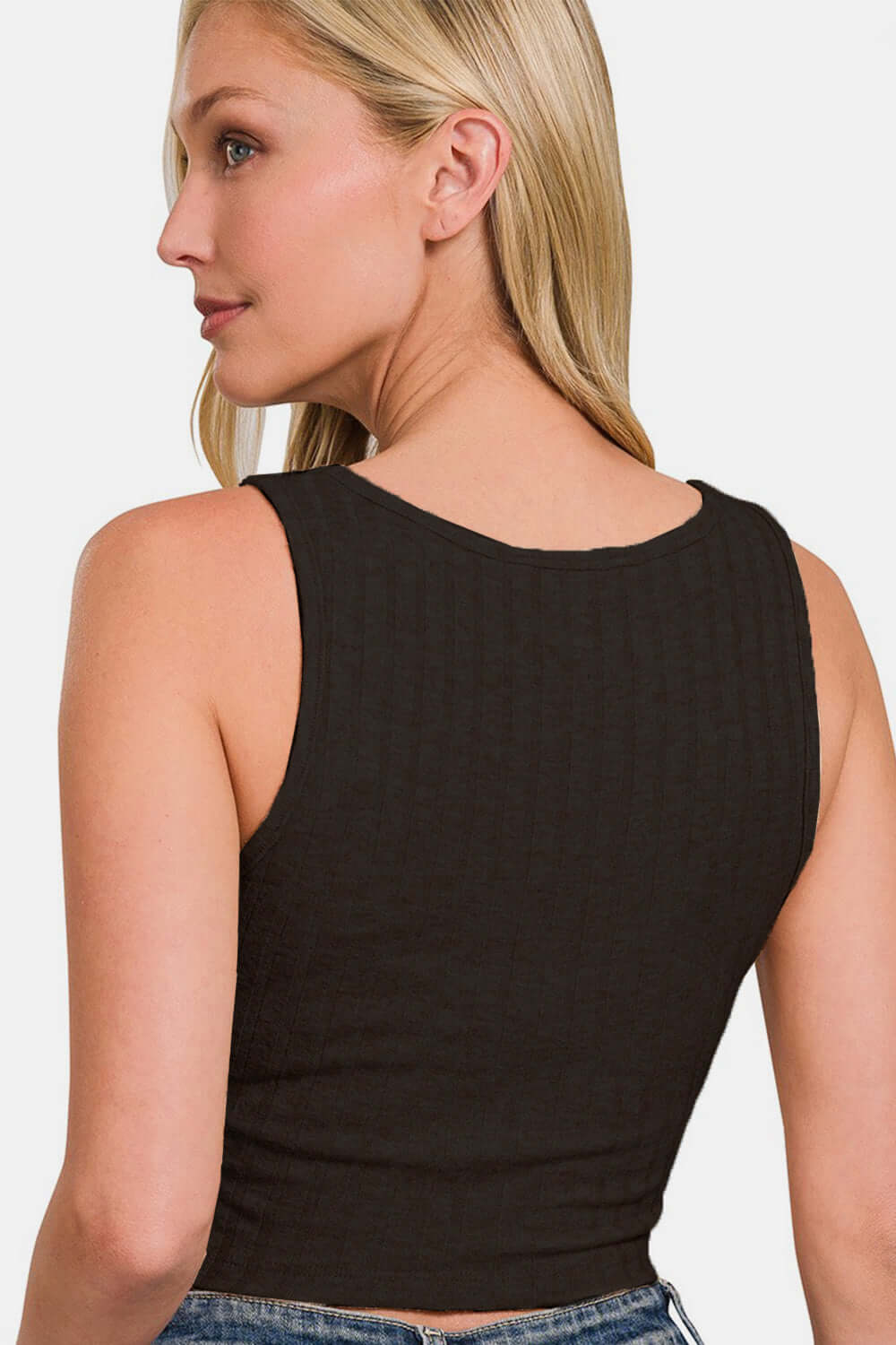 ZENANA Ribbed Cropped Tank at Bella Road