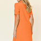 DOUBLE TAKE Full Size Texture Collared Neck Short Sleeve Dress at Bella Road