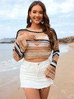 BELLA ROAD Openwork Boat Neck Dropped Shoulder Cover-Up at Bella Road