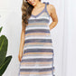 BELLA ROAD Striped Tie Shoulder Split Cover Up Dress at Bella Road