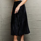 Accordion Pleated Flowy Midi Skirt