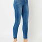 Cuffed Hem Low Waist Skinny Judy Blue Jeans Full Size Front View