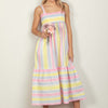 Striped Woven Smocked Midi Cami Dress - PINKCOMBO