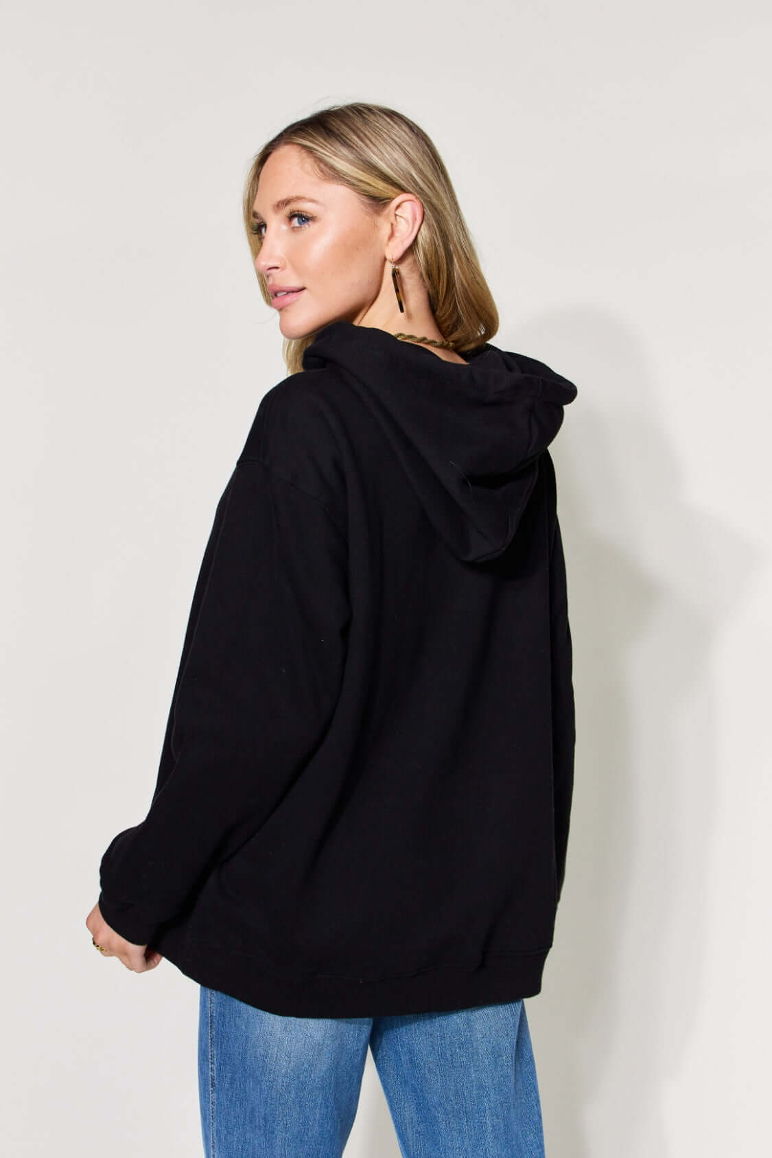 SIMPLY LOVE Full Size PARIS Long Sleeve Drawstring Hoodie at Bella Road