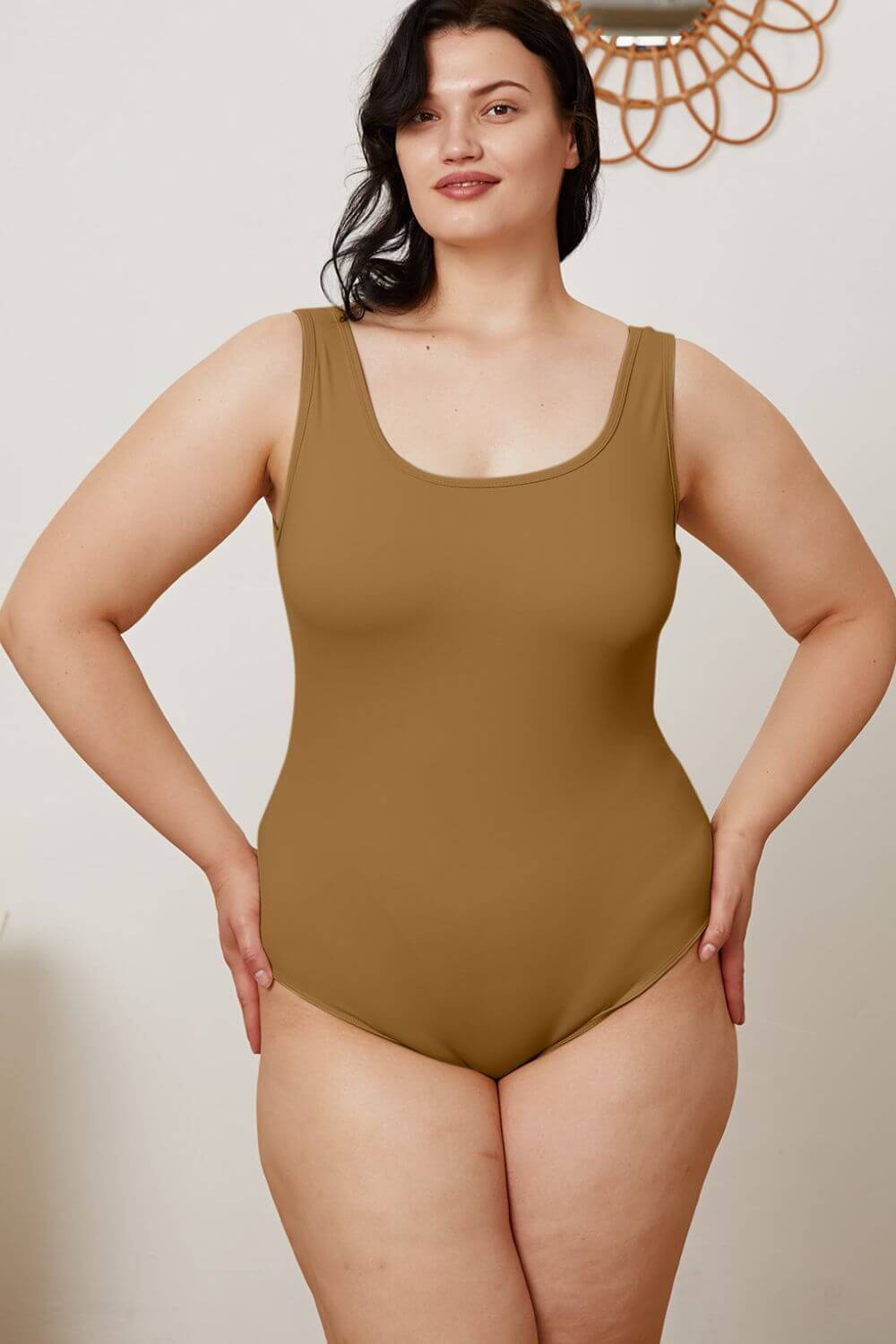 BASIC BAE Full Size Square Neck Sleeveless Bodysuit at Bella Road