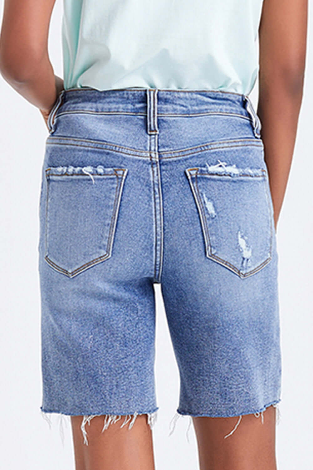 BAYEAS High Rise Denim Shorts at Bella Road