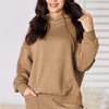 RISEN Drawstring Drop Shoulder Long Sleeve Hoodie - Mocha