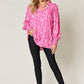 DOUBLE TAKE Full Size Printed Smocked Long Sleeve Blouse at Bella Road