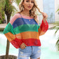 BELLA ROAD Color Block Openwork Boat Neck Cover Up at Bella Road