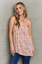 NINEXIS Hang Loose Tulip Hem Cami Top in Mauve Floral at Bella Road