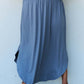 DOUBLJU Comfort Princess Full Size High Waist Scoop Hem Maxi Skirt in Dusty Blue at Bella Road