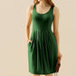 DOUBLJU Full Size Round Neck Ruched Sleeveless Dress with Pockets at Bella Road