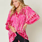 DOUBLE TAKE Full Size Printed Button Up Long Sleeve Shirt at Bella Road