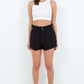 High Waist Paper Bag Shorts