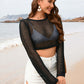 BELLA ROAD Openwork Long Sleeve Cover-Up at Bella Road