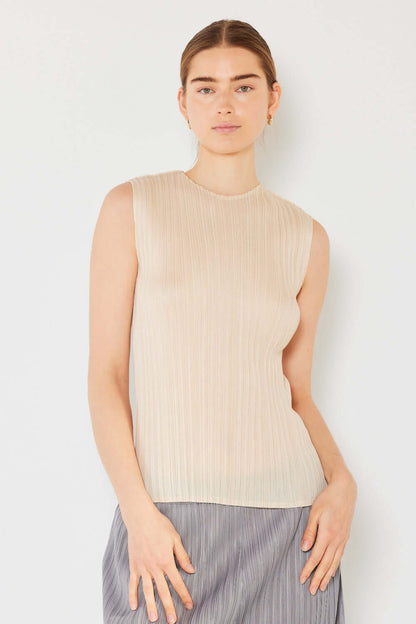 MARINA WEST SWIM Pleated Sleeveless Crewneck Tank at Bella Road