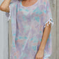 Full Size Tassel Scoop Neck Half Sleeve Cover Up