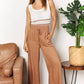 DOUBLE TAKE Drawstring Smocked Waist Wide Leg Pants at Bella Road