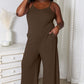 BASIC BAE Full Size Spaghetti Strap V-Neck Jumpsuit at Bella Road