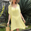 Openwork Side Slit Cover-Up Dress - Butter Yellow