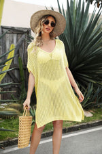 BELLA ROAD Openwork Side Slit Cover-Up Dress at Bella Road