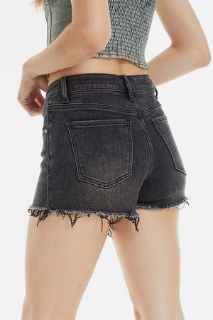 BAYEAS Raw Hem Denim Shorts at Bella Road