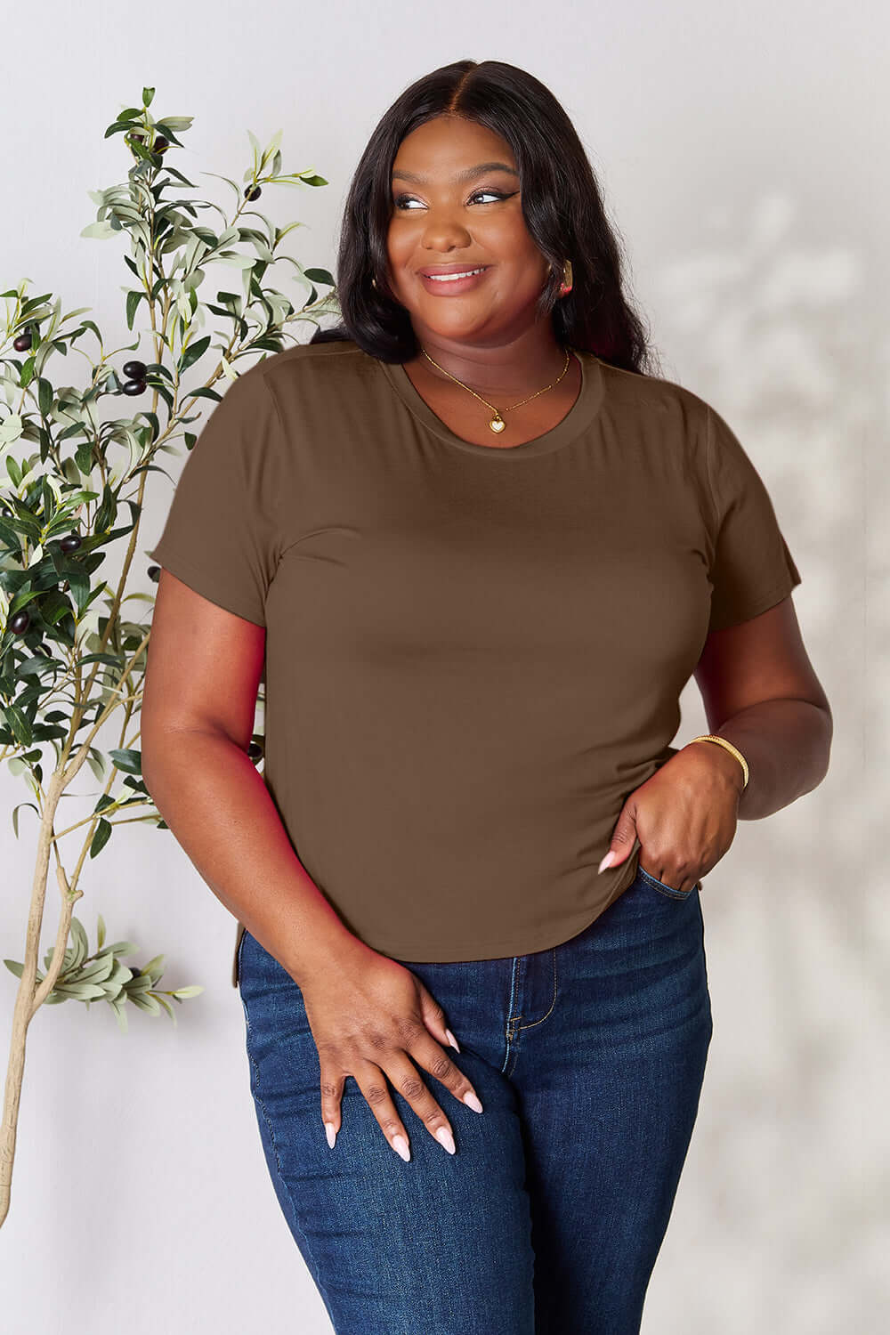 BASIC BAE Full Size Round Neck Short Sleeve T-Shirt at Bella Road