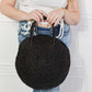 JUSTIN TAYLOR Beach Date Straw Rattan Handbag in Black at Bella Road