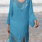 Cutout Fringe Scoop Neck Cover-Up