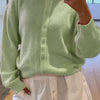 Bella Road Button Down Long Sleeve Cardigan - Light Green