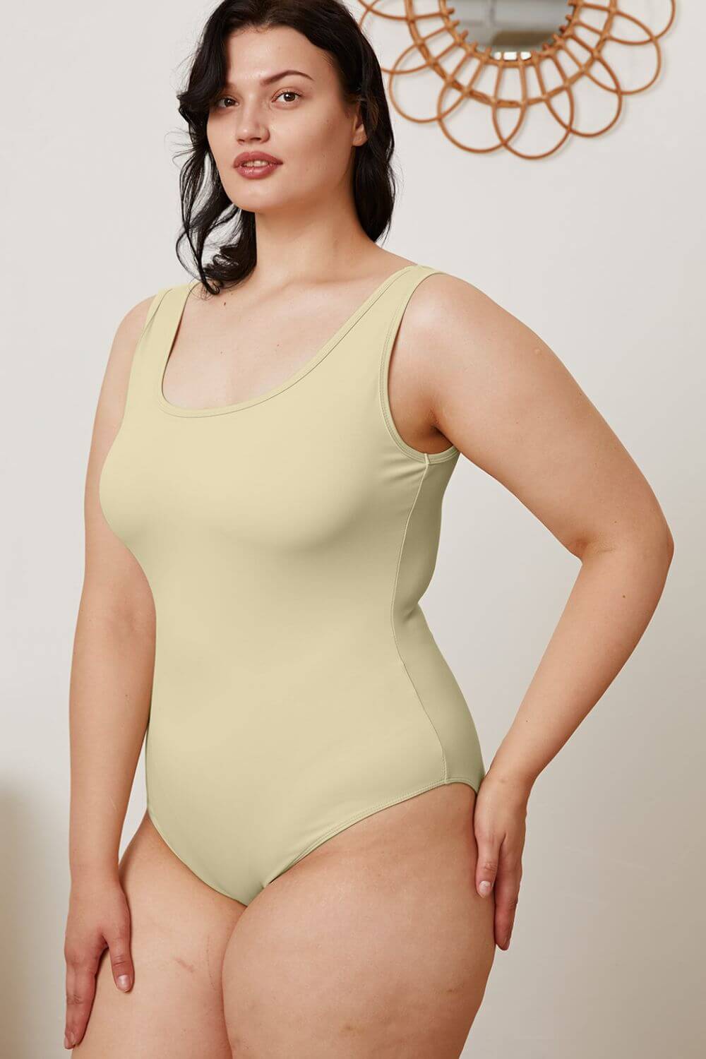 BASIC BAE Full Size Square Neck Sleeveless Bodysuit at Bella Road