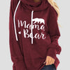 Bella Road Drawstring Letter Graphic Long Sleeve Hoodie - Burgundy