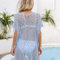 BELLA ROAD Openwork V-Neck Short Sleeve Cover Up at Bella Road