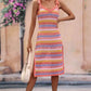 BELLA ROAD Striped Tie Shoulder Split Cover Up Dress at Bella Road