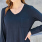 V-Neck Long Sleeve Top