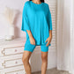 BASIC BAE Full Size Soft Rayon Three-Quarter Sleeve Top and Shorts Set at Bella Road