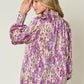 DOUBLE TAKE Full Size Printed Smocked Long Sleeve Blouse at Bella Road