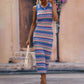 BELLA ROAD Striped Round Neck Sleeveless Midi Cover Up Dress at Bella Road