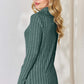 Ribbed Mock Neck Long Sleeve T-Shirt