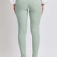 YMI Jeans Hyperstretch Mid-Rise Skinny Jeans in pale green, back view showcasing a comfortable and flattering fit.