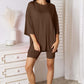 BASIC BAE Full Size Soft Rayon Three-Quarter Sleeve Top and Shorts Set at Bella Road