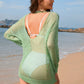 BELLA ROAD Backless Boat Neck Long Sleeve Cover Up at Bella Road