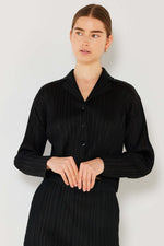 MARINA WEST SWIM Pleated Cropped Button Up Shirt at Bella Road