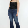 Kancan Full Size Mid Rise Slim Flare Jeans - Dark