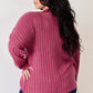 Ribbed Half Button Long Sleeve High-Low T-Shirt