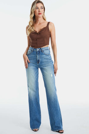 BAYEAS Full Size Ultra High-Waist Gradient Bootcut Jeans at Bella Road